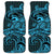 Koa Ikaika Warrior Helmet with Shark Car Mats Blue Kakau Style