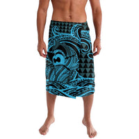 Koa Ikaika Warrior Helmet with Shark Lavalava Blue Kakau Style LT9 Blue - Polynesian Pride