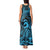 Koa Ikaika Warrior Helmet with Shark Tank Maxi Dress Blue Kakau Style