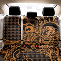 Koa Ikaika Warrior Helmet with Shark Back Car Seat Cover Gold Kakau Style LT9 - Polynesian Pride