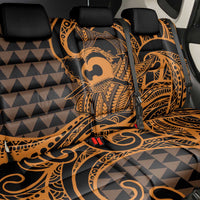 Koa Ikaika Warrior Helmet with Shark Back Car Seat Cover Gold Kakau Style LT9 - Polynesian Pride