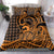 Koa Ikaika Warrior Helmet with Shark Bedding Set Gold Kakau Style