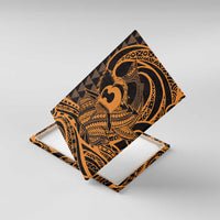 Koa Ikaika Warrior Helmet with Shark Canvas Wall Art Gold Kakau Style LT9 With Frame Gold - Polynesian Pride