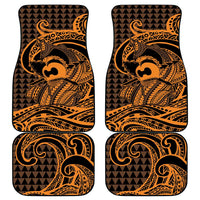 Koa Ikaika Warrior Helmet with Shark Car Mats Gold Kakau Style LT9 - Polynesian Pride