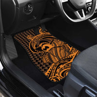 Koa Ikaika Warrior Helmet with Shark Car Mats Gold Kakau Style LT9 - Polynesian Pride