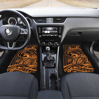 Koa Ikaika Warrior Helmet with Shark Car Mats Gold Kakau Style LT9 Set 2pcs - Front Gold - Polynesian Pride