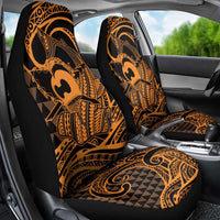 Koa Ikaika Warrior Helmet with Shark Car Seat Cover Gold Kakau Style LT9 - Polynesian Pride