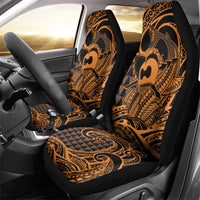 Koa Ikaika Warrior Helmet with Shark Car Seat Cover Gold Kakau Style LT9 - Polynesian Pride