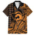 Koa Ikaika Warrior Helmet with Shark Family Matching Long Sleeve Bodycon Dress and Hawaiian Shirt Gold Kakau Style