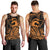 Koa Ikaika Warrior Helmet with Shark Men Tank Top Gold Kakau Style