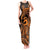 Koa Ikaika Warrior Helmet with Shark Tank Maxi Dress Gold Kakau Style