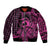 Koa Ikaika Warrior Helmet with Shark Bomber Jacket Pink Kakau Style