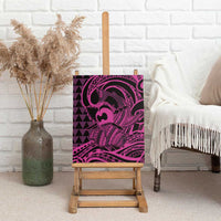 Koa Ikaika Warrior Helmet with Shark Canvas Wall Art Pink Kakau Style LT9 - Polynesian Pride