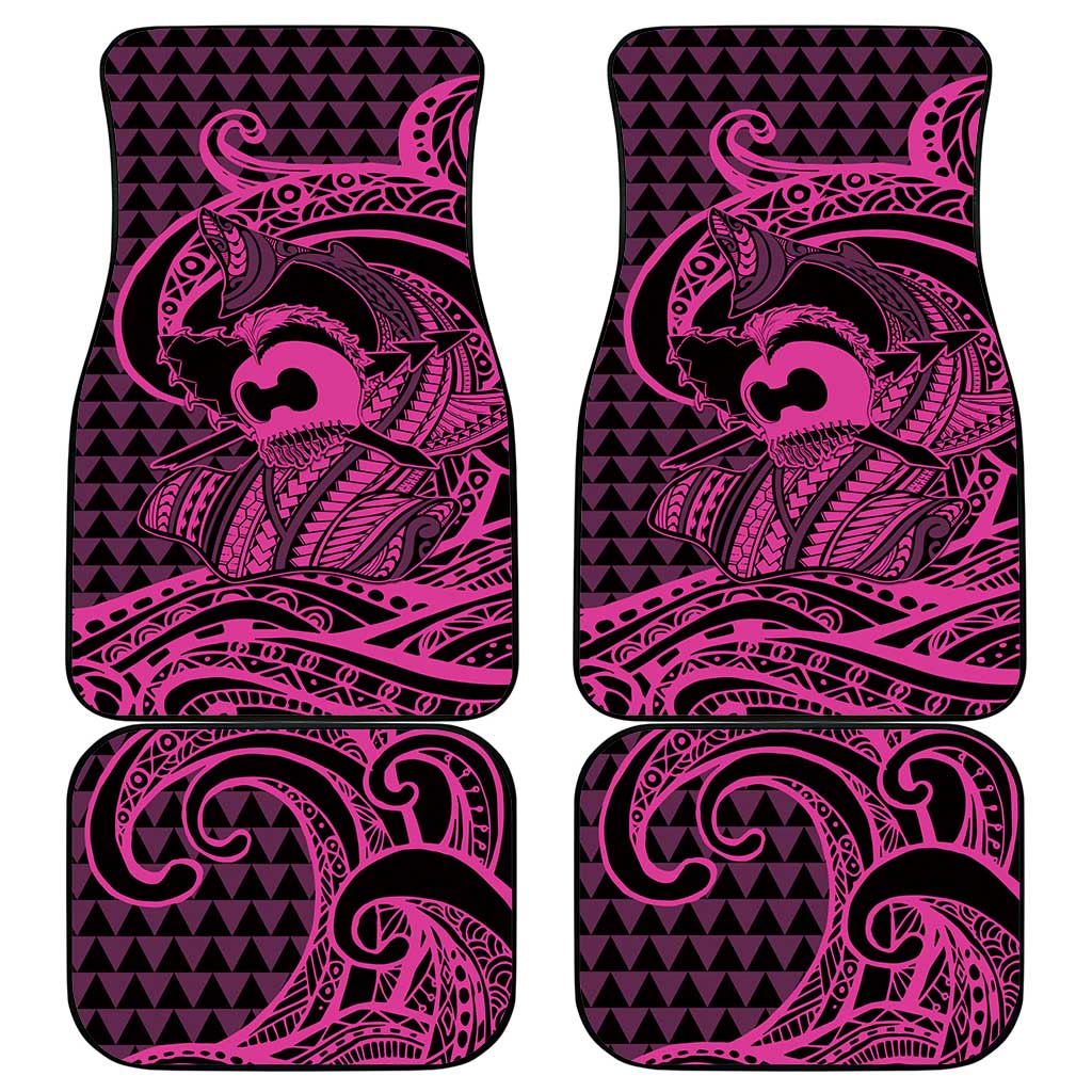 Koa Ikaika Warrior Helmet with Shark Car Mats Pink Kakau Style LT9 - Polynesian Pride