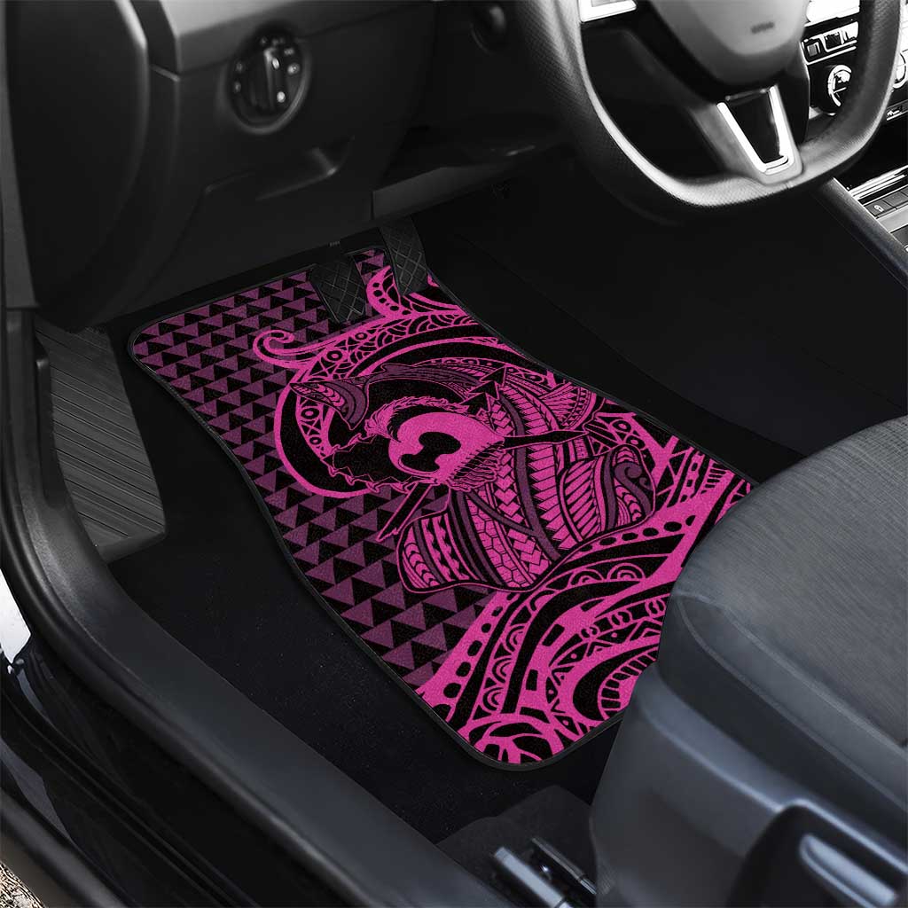 Koa Ikaika Warrior Helmet with Shark Car Mats Pink Kakau Style LT9 - Polynesian Pride