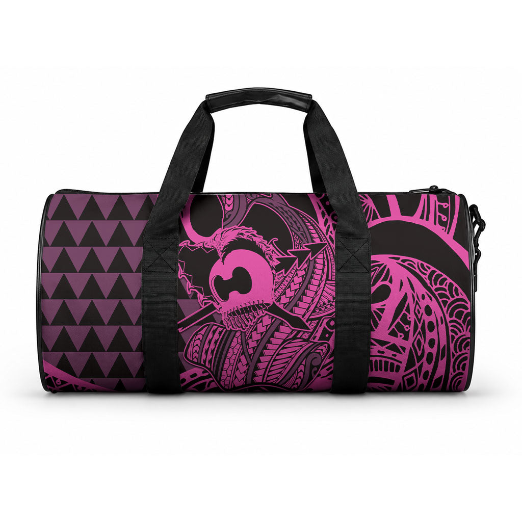 Koa Ikaika Warrior Helmet with Shark Duffle Bag Pink Kakau Style LT9 One size Pink - Polynesian Pride