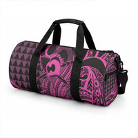 Koa Ikaika Warrior Helmet with Shark Duffle Bag Pink Kakau Style LT9 - Polynesian Pride