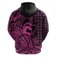 Koa Ikaika Warrior Helmet with Shark Hoodie Pink Kakau Style LT9 - Polynesian Pride
