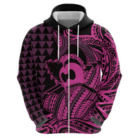 Koa Ikaika Warrior Helmet with Shark Hoodie Pink Kakau Style LT9 - Polynesian Pride