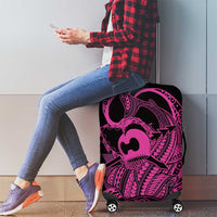 Koa Ikaika Warrior Helmet with Shark Luggage Cover Pink Kakau Style LT9 - Polynesian Pride