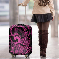 Koa Ikaika Warrior Helmet with Shark Luggage Cover Pink Kakau Style LT9 - Polynesian Pride
