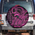 Koa Ikaika Warrior Helmet with Shark Spare Tire Cover Pink Kakau Style