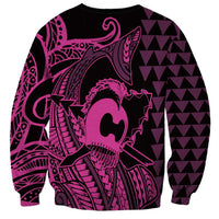 Koa Ikaika Warrior Helmet with Shark Sweatshirt Pink Kakau Style LT9 - Polynesian Pride