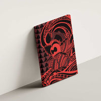 Koa Ikaika Warrior Helmet with Shark Canvas Wall Art Red Kakau Style LT9 - Polynesian Pride