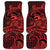 Koa Ikaika Warrior Helmet with Shark Car Mats Red Kakau Style