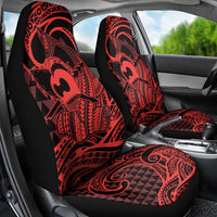 Koa Ikaika Warrior Helmet with Shark Car Seat Cover Red Kakau Style LT9 - Polynesian Pride