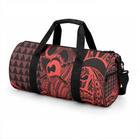 Koa Ikaika Warrior Helmet with Shark Duffle Bag Red Kakau Style LT9 - Polynesian Pride