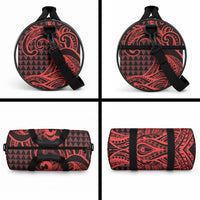 Koa Ikaika Warrior Helmet with Shark Duffle Bag Red Kakau Style LT9 - Polynesian Pride