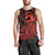 Koa Ikaika Warrior Helmet with Shark Men Tank Top Red Kakau Style