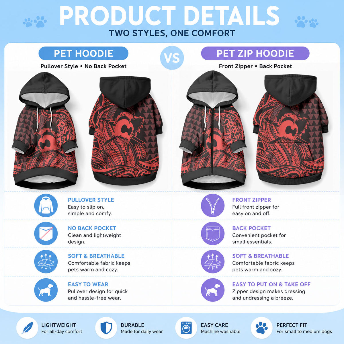 Koa Ikaika Warrior Helmet with Shark Pet Hoodie Red Kakau Style LT9 - Polynesian Pride