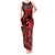 Koa Ikaika Warrior Helmet with Shark Tank Maxi Dress Red Kakau Style