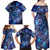 North Island Kokako and South Island Kokako Family Matching Off Shoulder Maxi Dress and Hawaiian Shirt New Zealand Native Bird with Galaxy Vibe