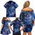 North Island Kokako and South Island Kokako Family Matching Off Shoulder Short Dress and Hawaiian Shirt New Zealand Native Bird with Galaxy Vibe