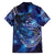 North Island Kokako and South Island Kokako Family Matching Short Sleeve Bodycon Dress and Hawaiian Shirt New Zealand Native Bird with Galaxy Vibe