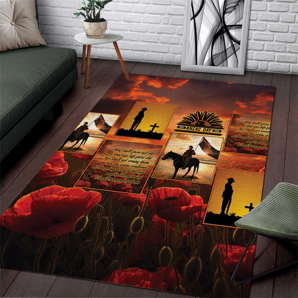 ANZAC Day Film Reel Lest We Forget Area Rug Australia NZ Memorial LT9 Red - Polynesian Pride