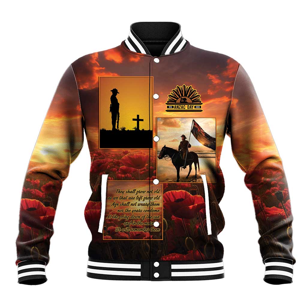 ANZAC Day Film Reel Lest We Forget Baseball Jacket Australia NZ Memorial LT9 Unisex Red - Polynesian Pride