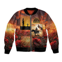 ANZAC Day Film Reel Lest We Forget Bomber Jacket Australia NZ Memorial LT9 Unisex Red - Polynesian Pride