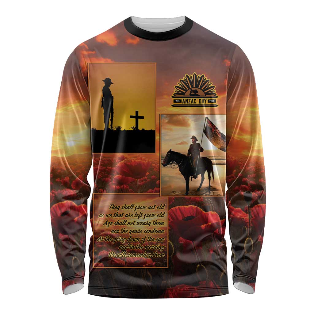 ANZAC Day Film Reel Lest We Forget Long Sleeve Shirt Australia NZ Memorial LT9 Unisex Red - Polynesian Pride