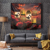 ANZAC Day Film Reel Lest We Forget Tapestry Australia NZ Memorial LT9 Red - Polynesian Pride