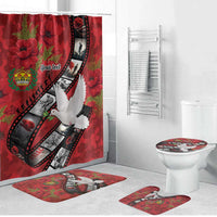 Personalised Tonga ANZAC 1915-2026 Filmstrip Bathroom Set Lest We Forget 25 April LT9 Bathroom Set (4 pcs) Red - Polynesian Pride