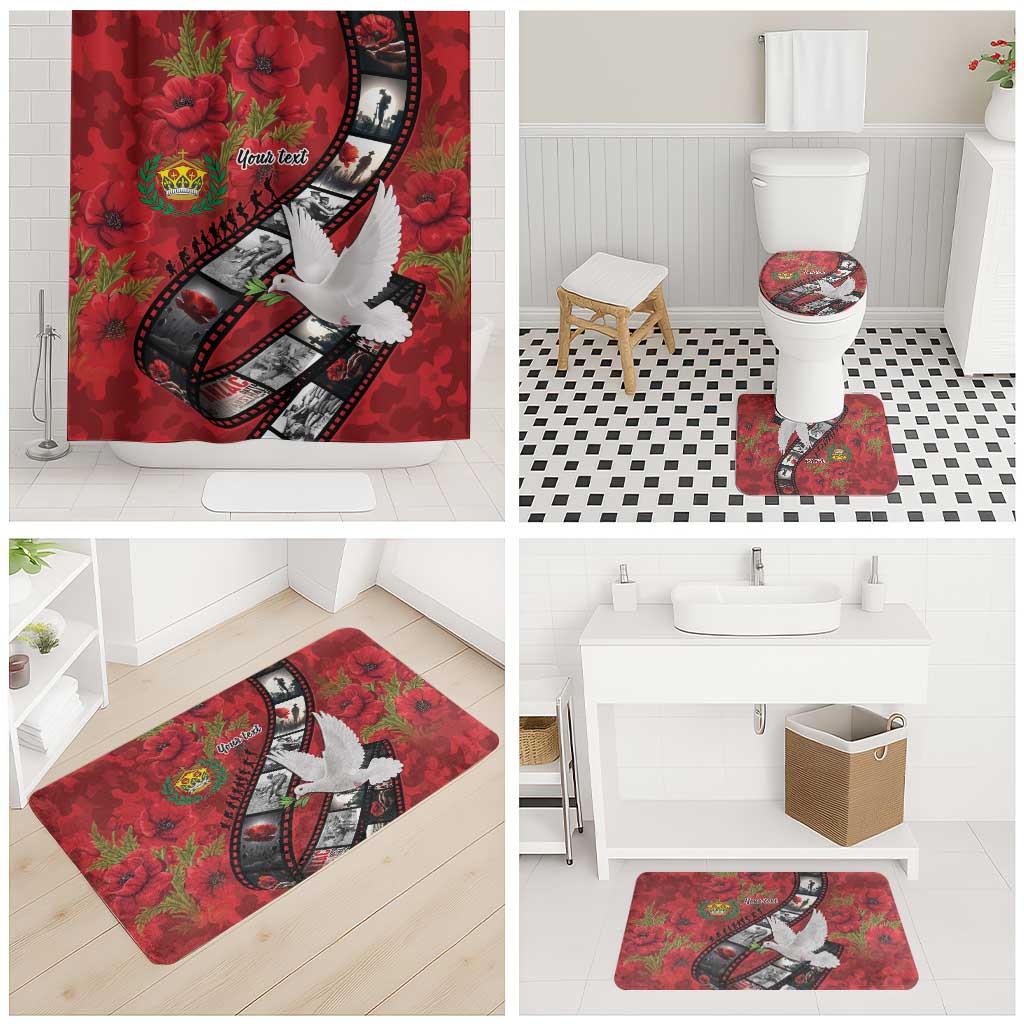 Personalised Tonga ANZAC 1915-2026 Filmstrip Bathroom Set Lest We Forget 25 April LT9 - Polynesian Pride