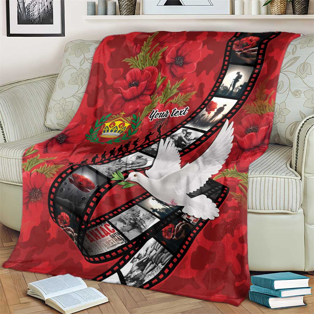 Personalised Tonga ANZAC 1915-2026 Filmstrip Blanket Lest We Forget 25 April LT9 - Polynesian Pride