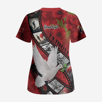 Personalised Tonga ANZAC 1915-2026 Filmstrip Scrub Top Lest We Forget 25 April LT9 - Polynesian Pride
