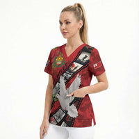 Personalised Tonga ANZAC 1915-2026 Filmstrip Scrub Top Lest We Forget 25 April LT9 - Polynesian Pride