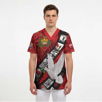 Personalised Tonga ANZAC 1915-2026 Filmstrip Scrub Top Lest We Forget 25 April LT9 - Polynesian Pride