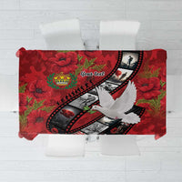 Personalised Tonga ANZAC 1915-2026 Filmstrip Tablecloth Lest We Forget 25 April LT9 Red - Polynesian Pride